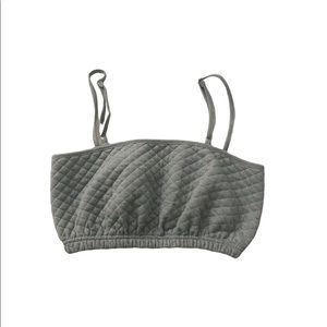 Gray Grid Texture Cropped Cami